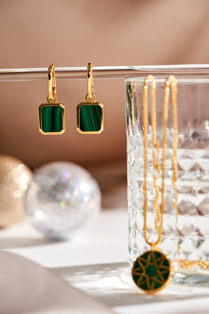 Malachite Charm Earrings Christmas