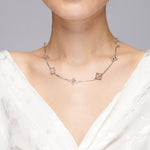 Aurora Motif Gemstone Necklace - Sterling Silver