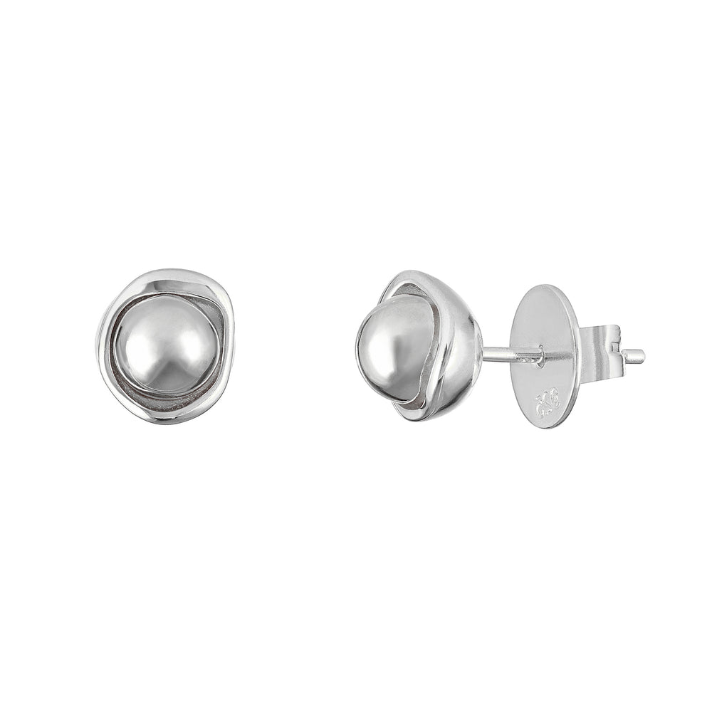 Seed inspired sterling silver stud earrings