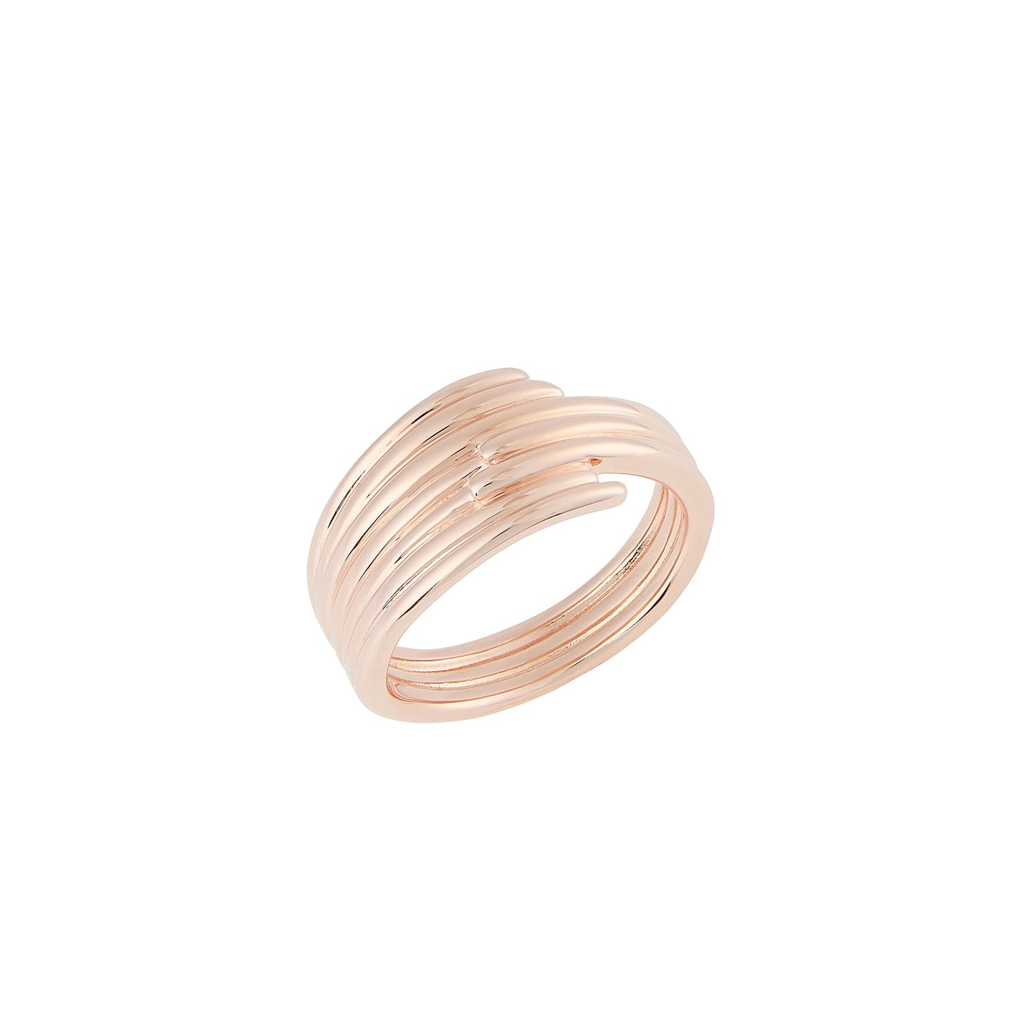 Sterling silver rose gold plated Scribble Bold Ring