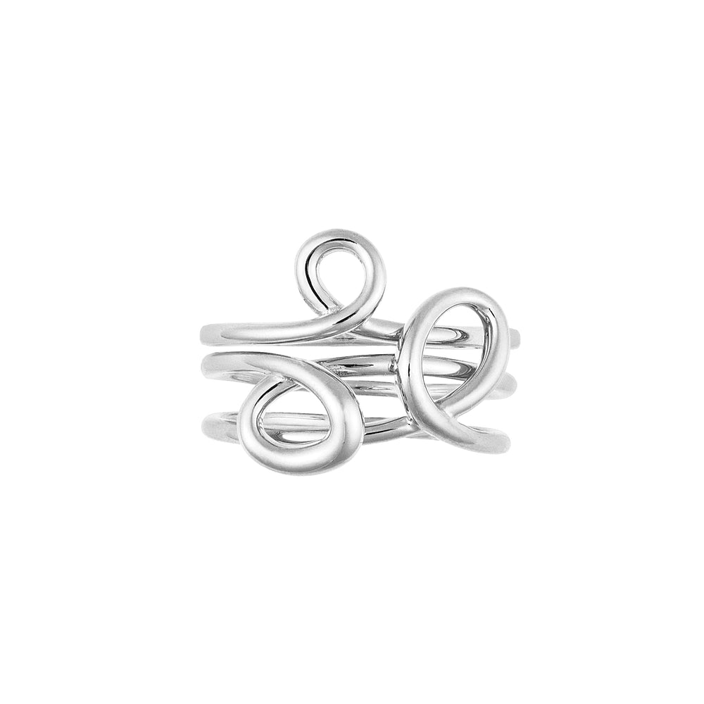 Sterling silver Doodle Stacking Rings (set of 3)