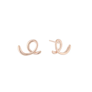 Sterling silver with rose gold plated Doodle Stud Earrings