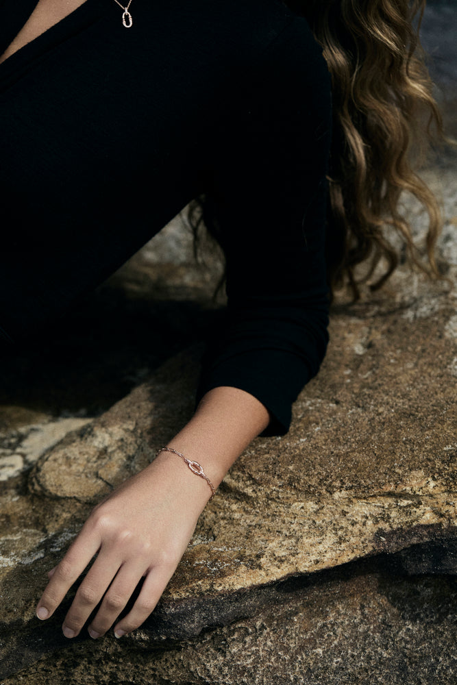 Strength White Topaz Chain Bracelet