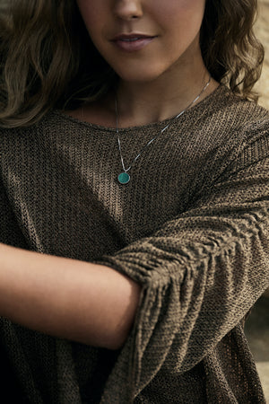 Malachite Round Sliced Necklace