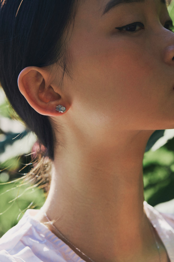 STRENGTH Mother of Pearl, Moonstone, Labradorite Gemstone Earrings