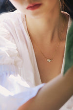 STRENGTH Mother of Pearl, Moonstone, Labradorite Gemstone Necklace