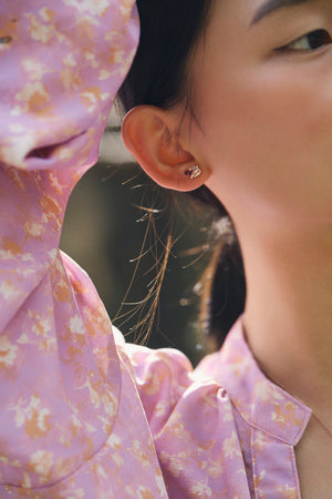SELF-LOVE Rose Quartz, Rhodolite, Amethyst Gemstone Earrings