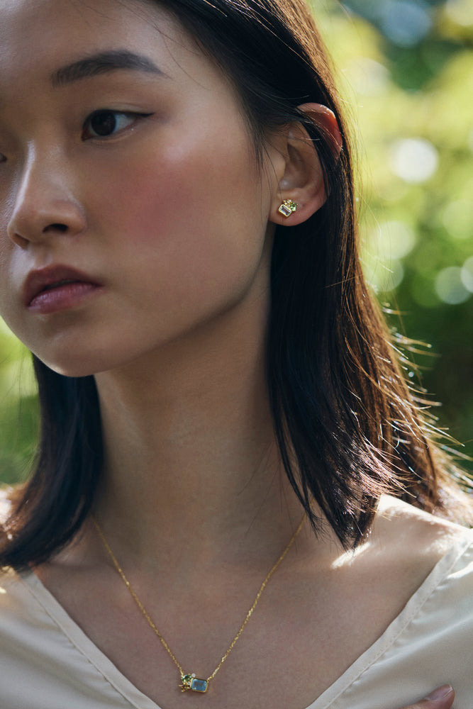 COURAGE Aquamarine, Citrine, Peridot Gemstone Earrings