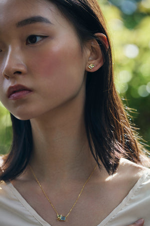 COURAGE Aquamarine, Citrine, Peridot Gemstone Earrings