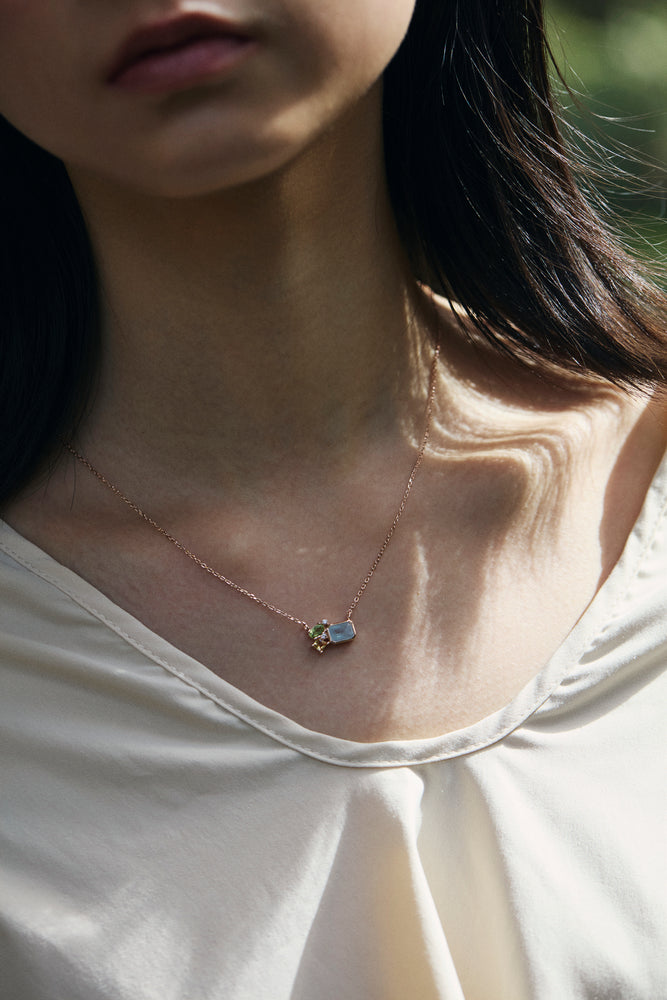 COURAGE Aquamarine, Citrine, Peridot Gemstone Necklace