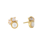 STRENGTH Mother of Pearl, Moonstone, Labradorite Gemstone Earrings