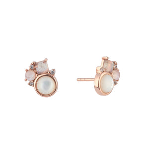 STRENGTH Mother of Pearl, Moonstone, Labradorite Gemstone Earrings