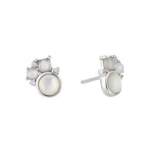STRENGTH Mother of Pearl, Moonstone, Labradorite Gemstone Earrings