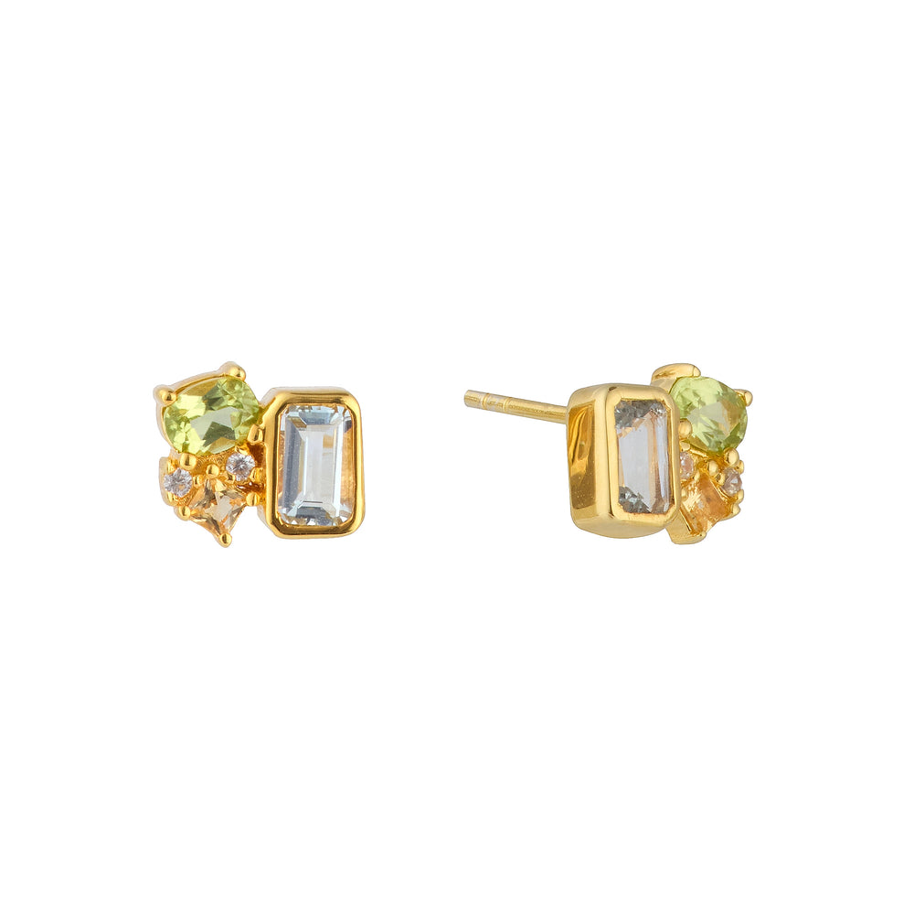 COURAGE Aquamarine, Citrine, Peridot Gemstone Earrings