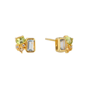 COURAGE Aquamarine, Citrine, Peridot Gemstone Earrings