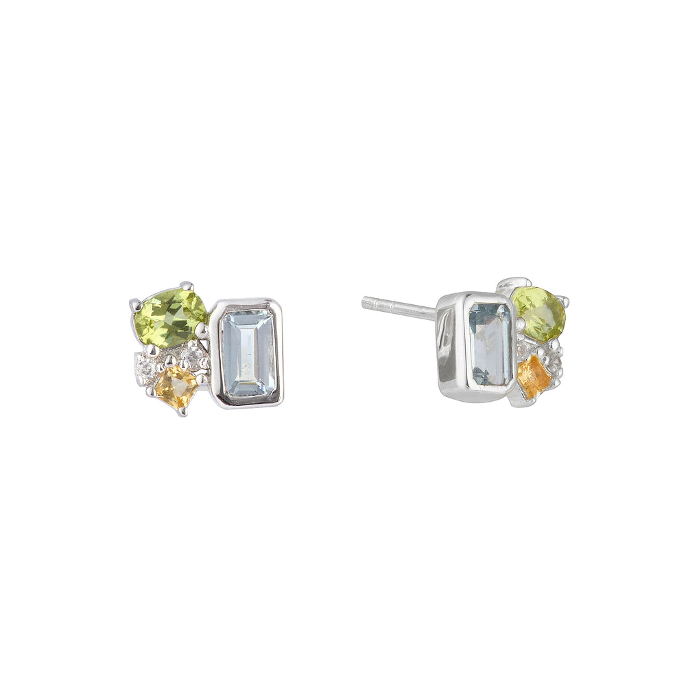 COURAGE Aquamarine, Citrine, Peridot Gemstone Earrings