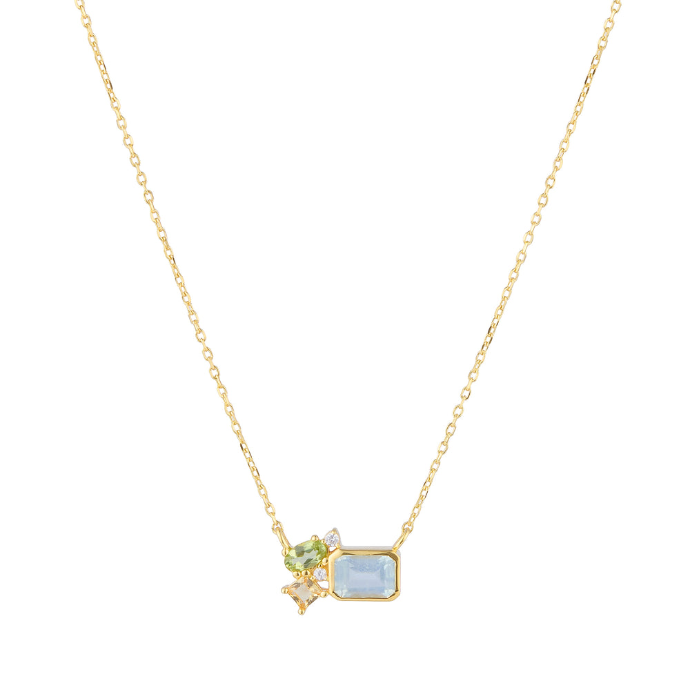 COURAGE Aquamarine, Citrine, Peridot Gemstone Necklace