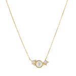 STRENGTH Mother of Pearl, Moonstone, Labradorite Gemstone Necklace