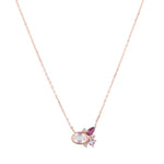 SELF-LOVE Rose Quartz, Rhodolite, Amethyst Gemstone Necklace