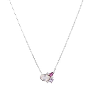 SELF-LOVE Rose Quartz, Rhodolite, Amethyst Gemstone Necklace