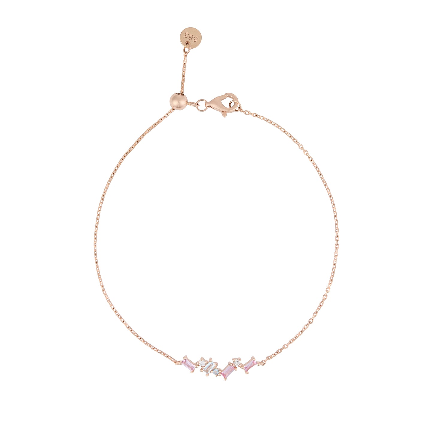 Solid 14K Rose Gold Interstellar Adjustable Bracelet
