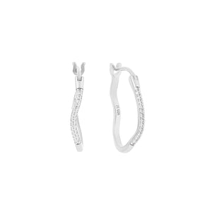 
                
                    Load image into Gallery viewer, Flow White Topaz Small Hoop Earrings
                
            