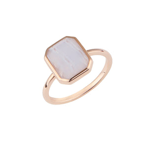 Blue Lace Agate Oblong Ring