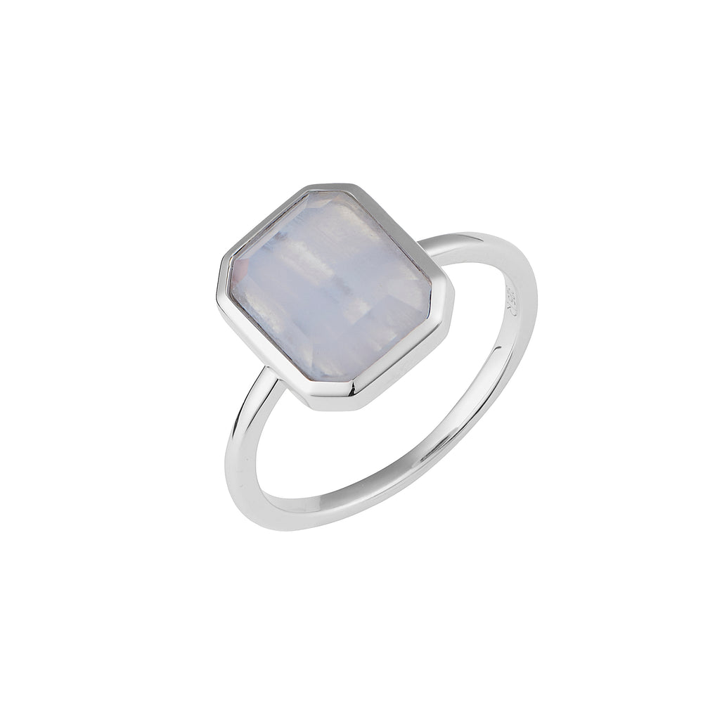 Blue Lace Agate Oblong Ring