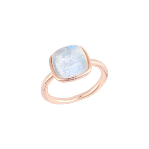 Blue Moonstone Cushion Cabochon Ring