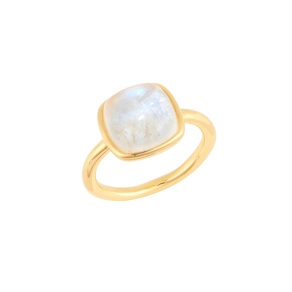 Blue Moonstone Cushion Cabochon Ring