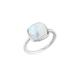 Blue Moonstone Cushion Cabochon Ring