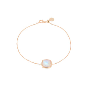 Blue Moonstone Fine Chain Adjustable Bracelet