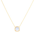 Blue Moonstone Cushion Cabochon Necklace