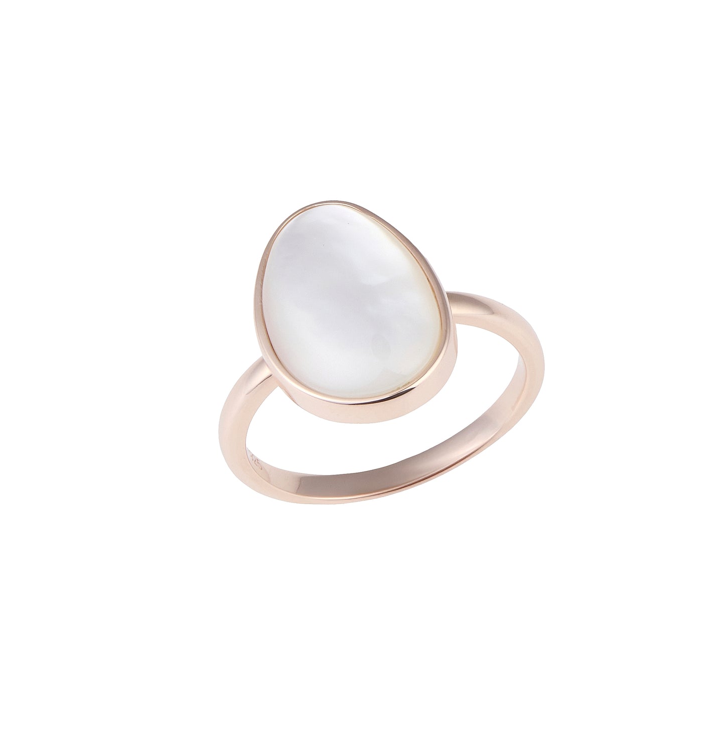 Mother of Pearl Rose Gold Vermeil Statement Ring 