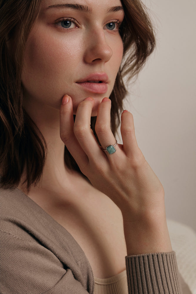 Amazonite Oblong Ring