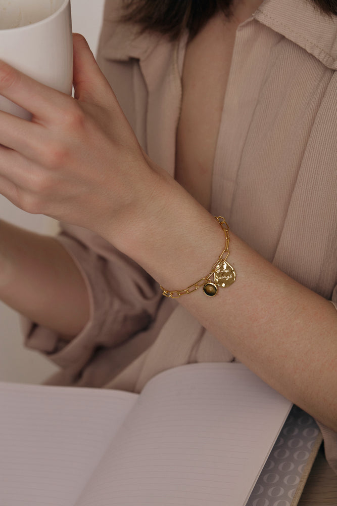 I Am Enough Affirmation Charm Bracelet