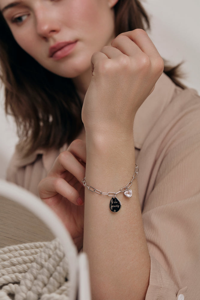 I Am Worthy Affirmation Charm Bracelet