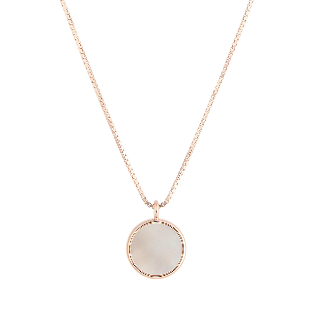 White Mother of Pearl Round Sliced Necklace