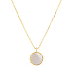 White Mother of Pearl Round Sliced Necklace