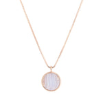 Blue Lace Agate Round Sliced Necklace