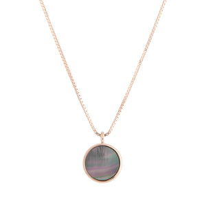 Grey Mother of Pearl Round Sliced Necklace