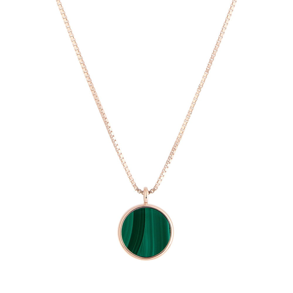 Malachite Round Sliced Necklace