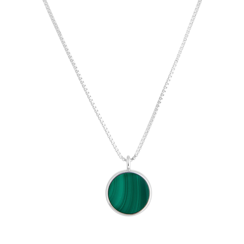 Malachite Round Sliced Necklace