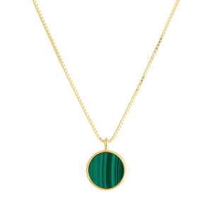 Malachite Round Sliced Necklace