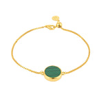 Malachite Round Sliced Adjustable Bracelet