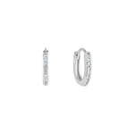 White Topaz U-shape Pavé Hoop Earrings