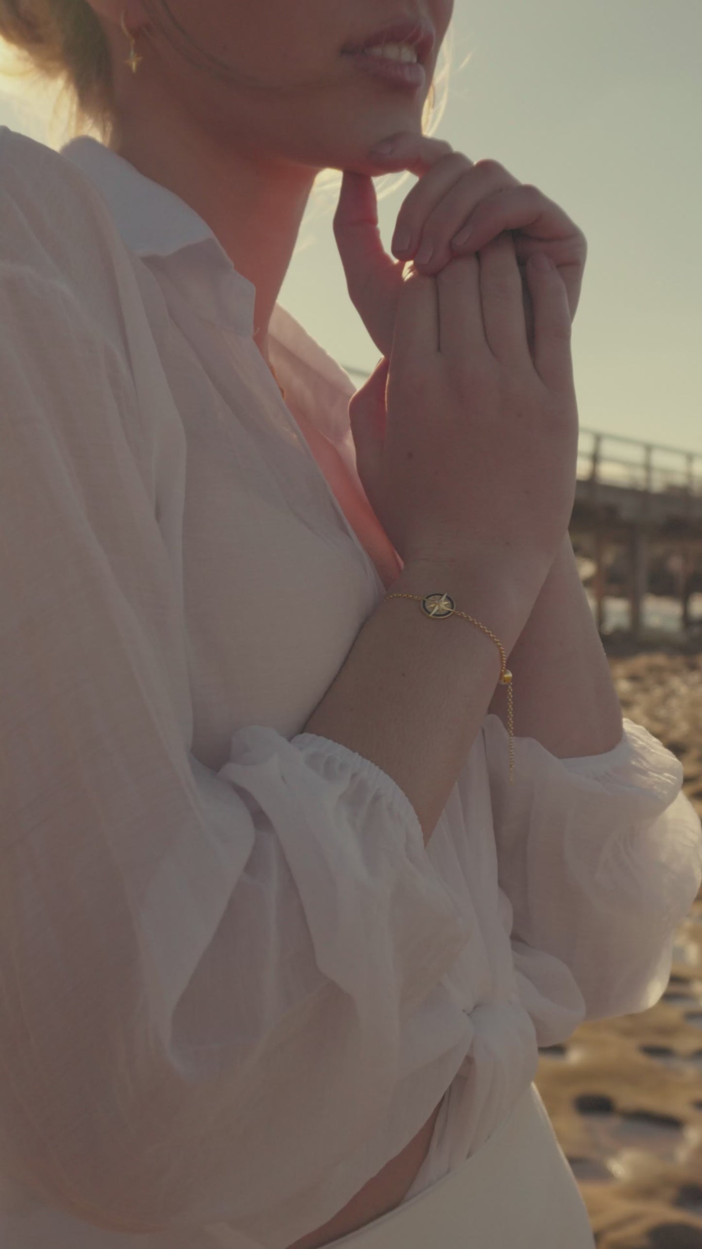 Hope Mother of Pearl North Star Adjustable Bracelet