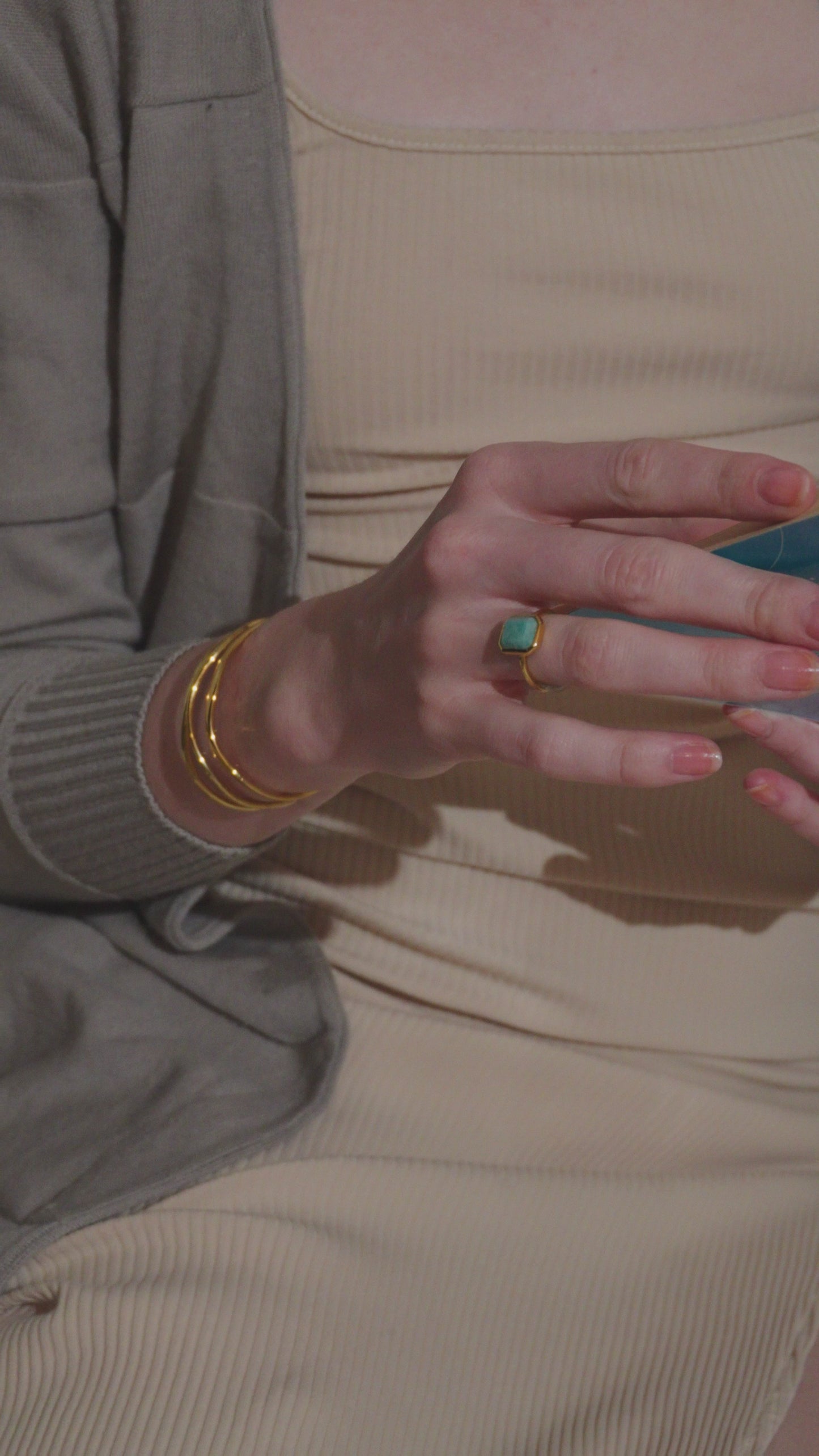 Amazonite Oblong Ring