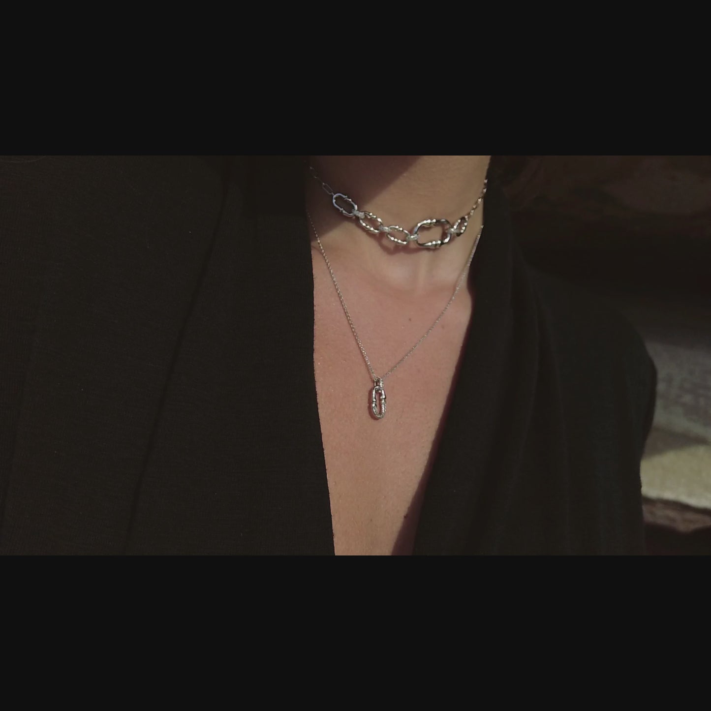 Strength White Topaz Chain Statement Necklace