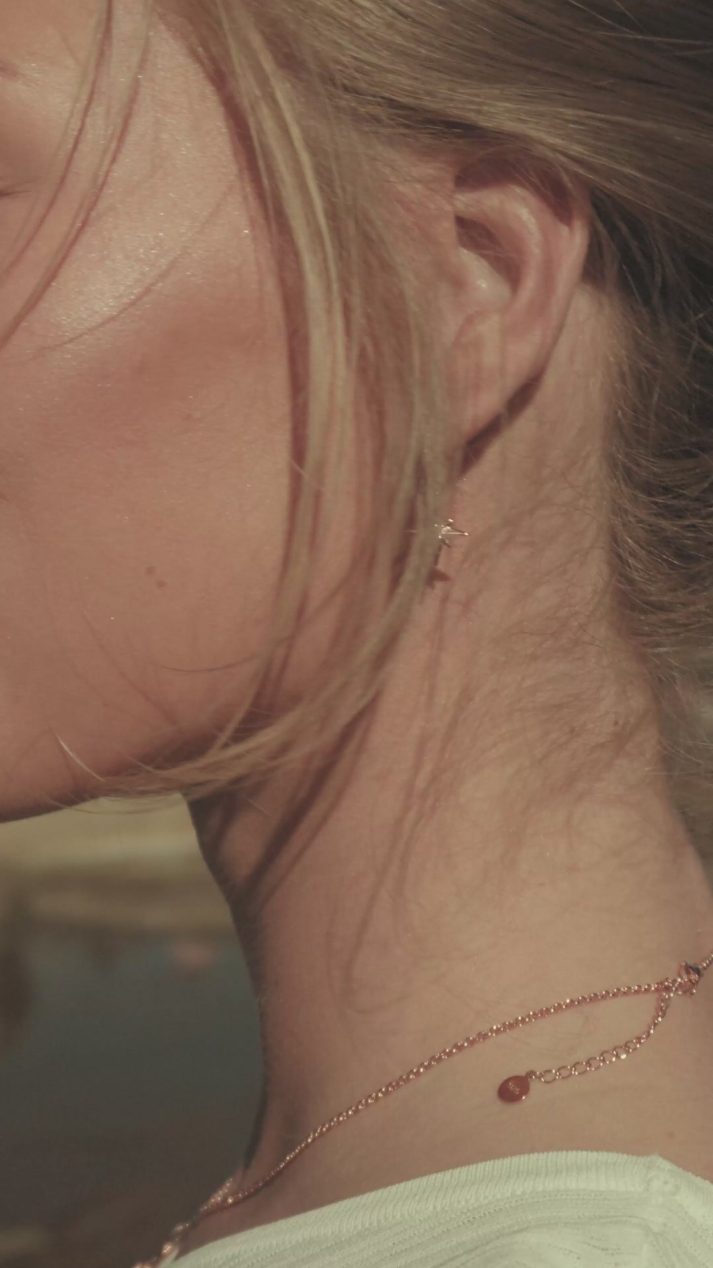 Hope White Zircon North Star Huggie Dangle Earrings